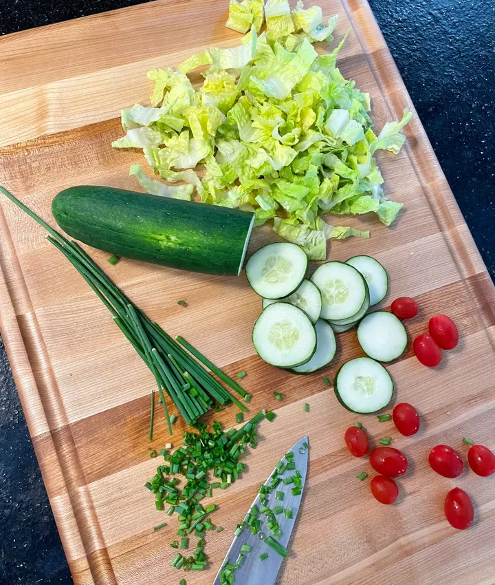 Handmade striped cutting board